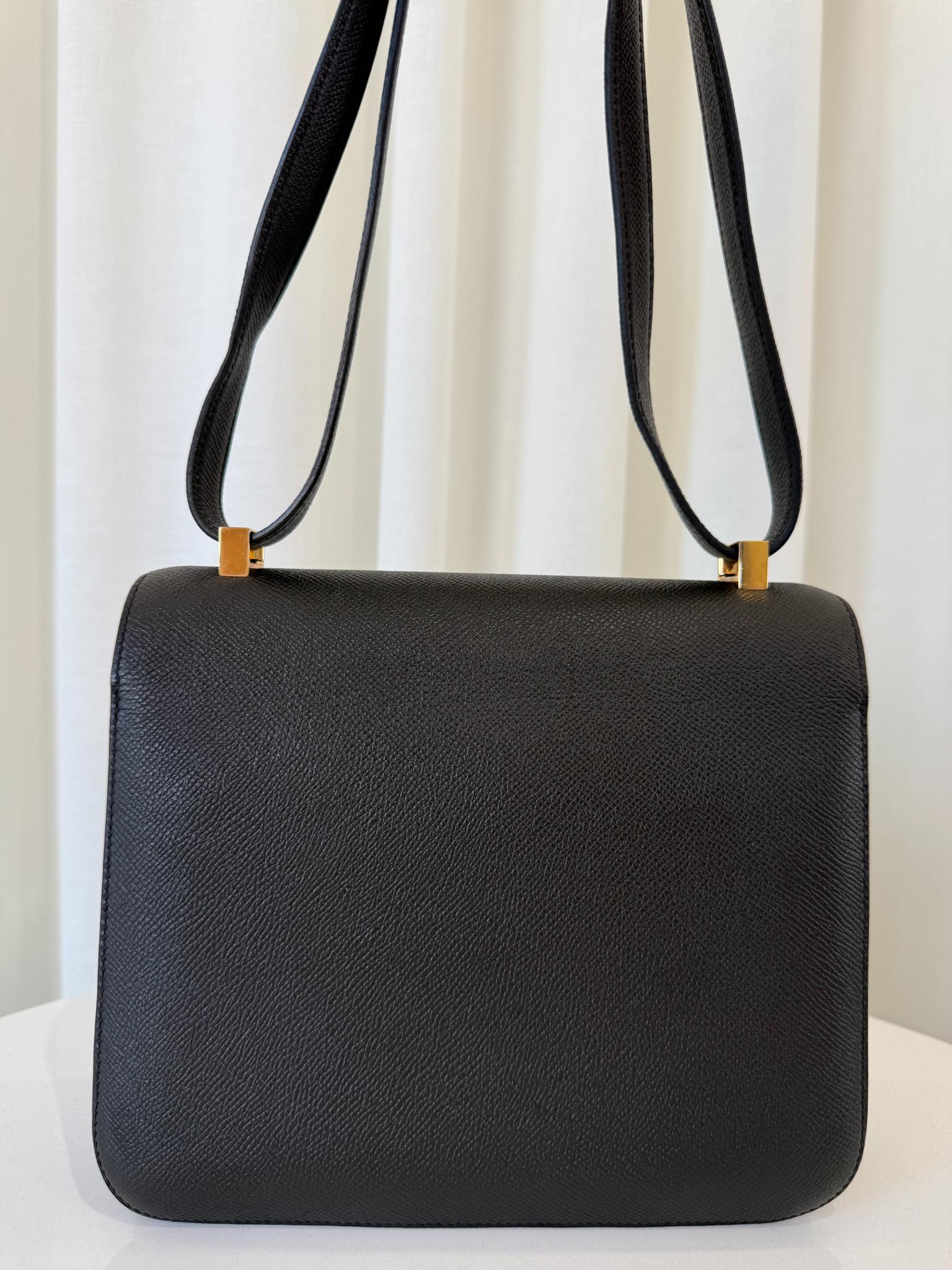 Hermès Constance 24 Black Epsom Leather Crossbody Bag GHW