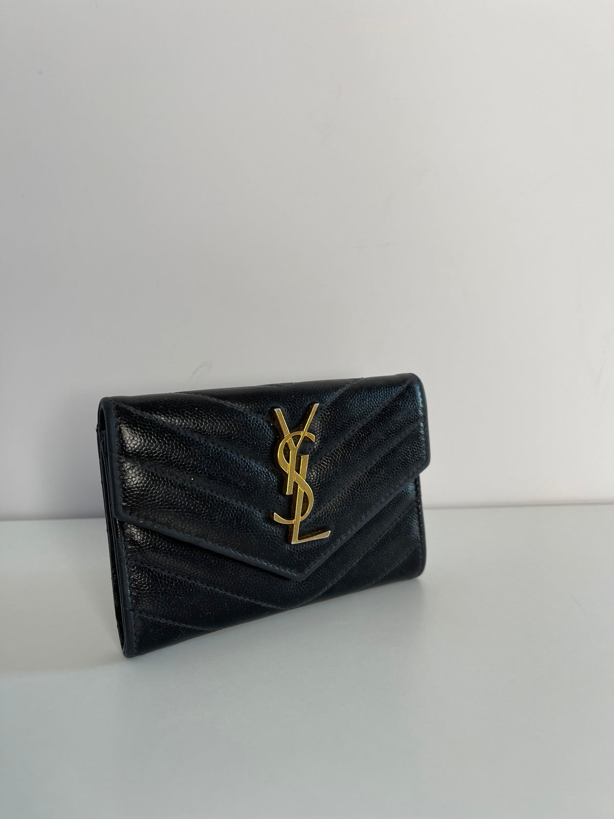 Saint Laurent Cassandre Matelassé Compact Wallet