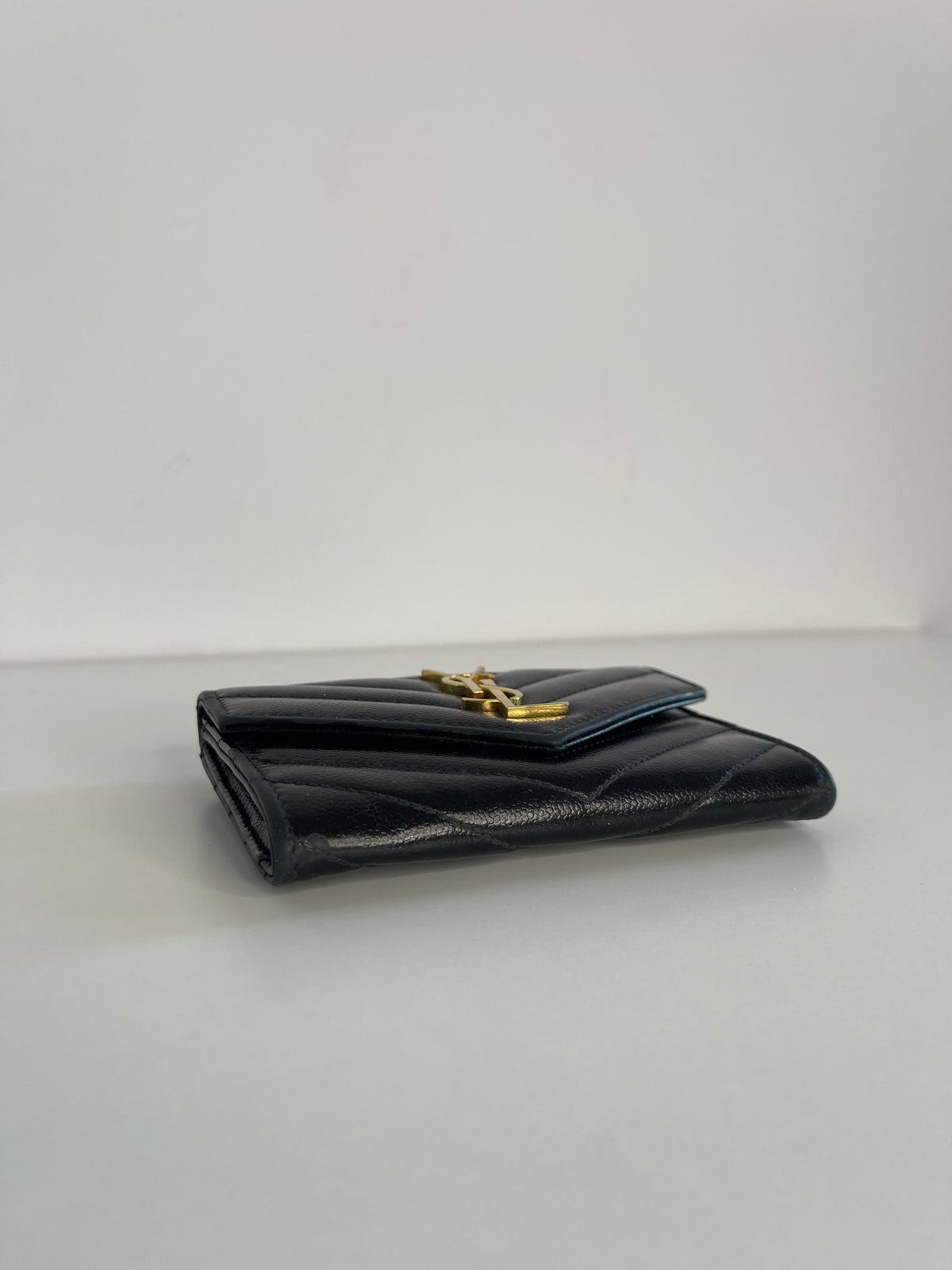 Saint Laurent Cassandre Matelassé Compact Wallet