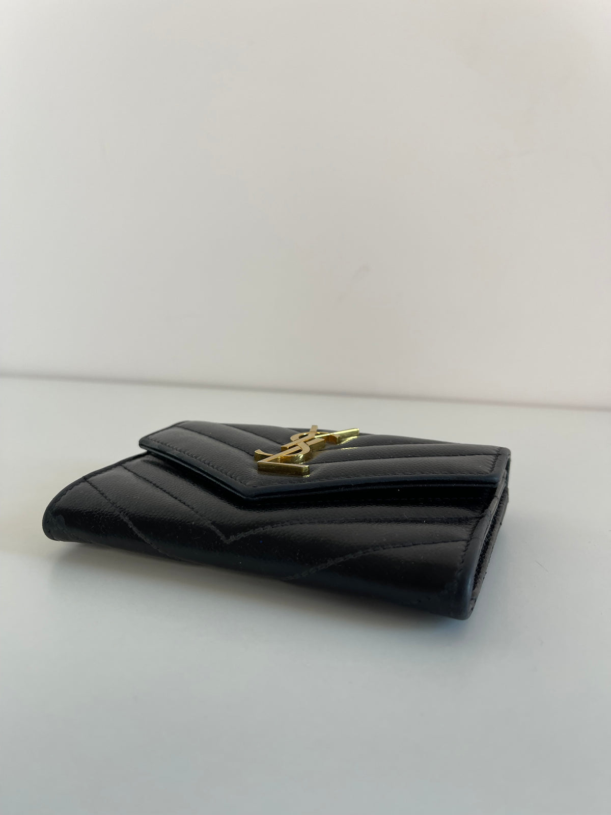 Saint Laurent Cassandre Matelassé Compact Wallet