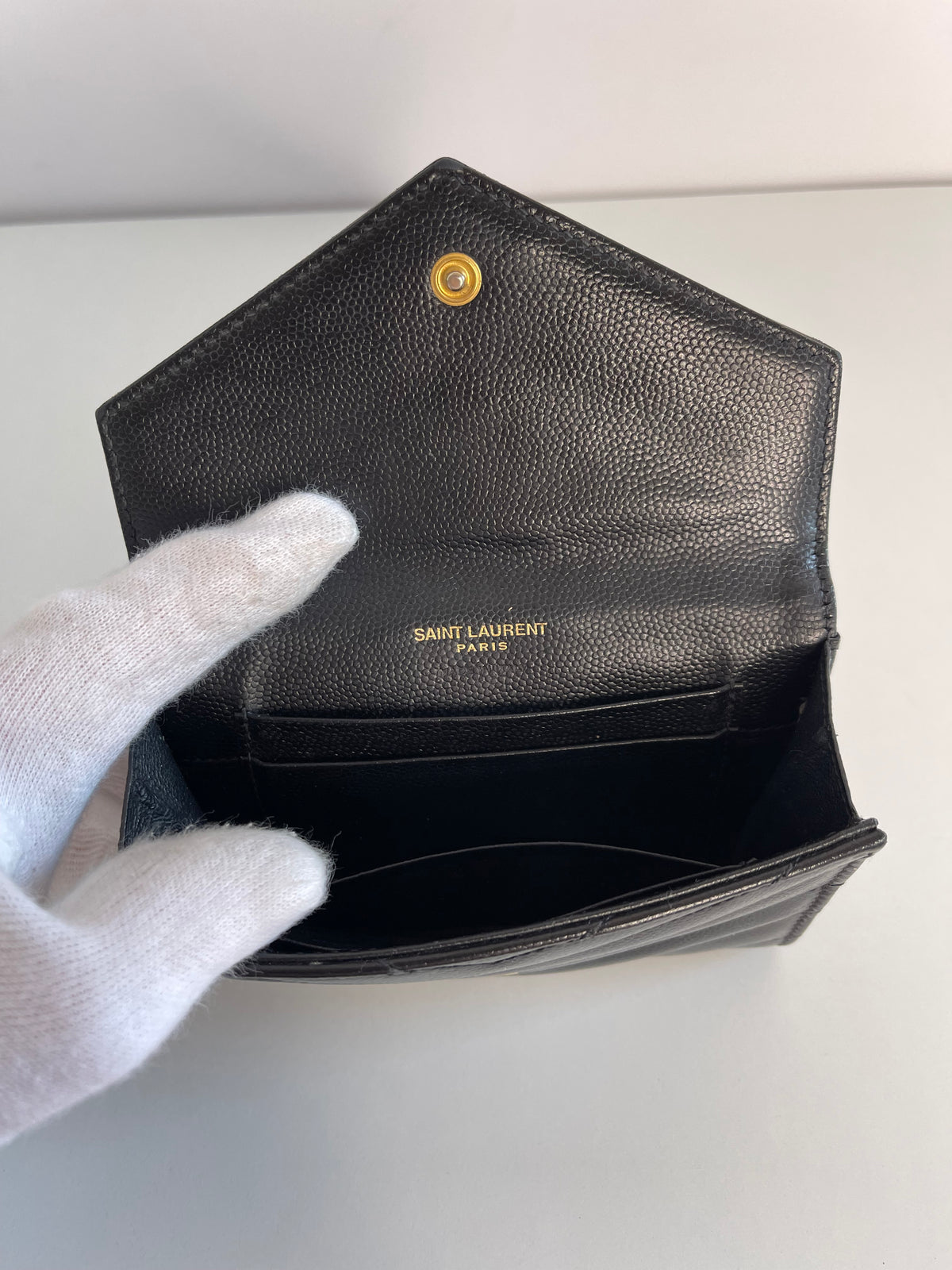Saint Laurent Cassandre Matelassé Compact Wallet