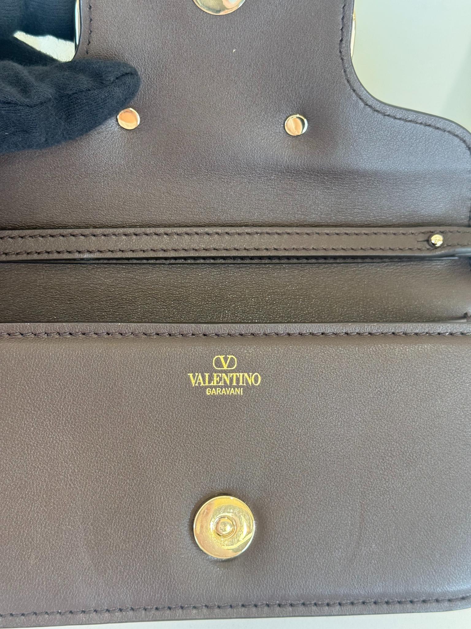 Valentino Garavagni Small Locò Brown Calfskin Shoulder Bag