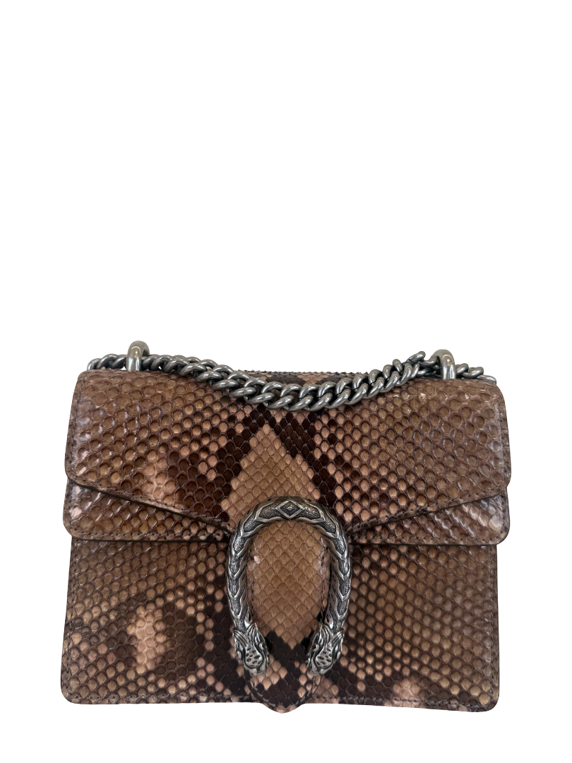 Gucci Mini Dionysus Brown Snakeskin Shoulder Bag