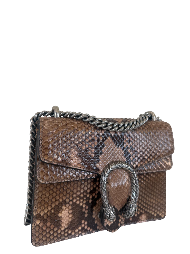 Gucci Mini Dionysus Brown Snakeskin Shoulder Bag
