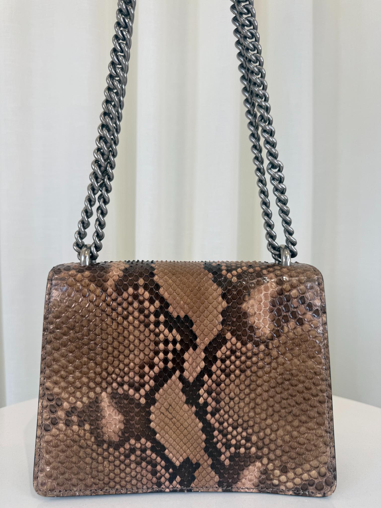 Gucci Mini Dionysus Brown Snakeskin Shoulder Bag