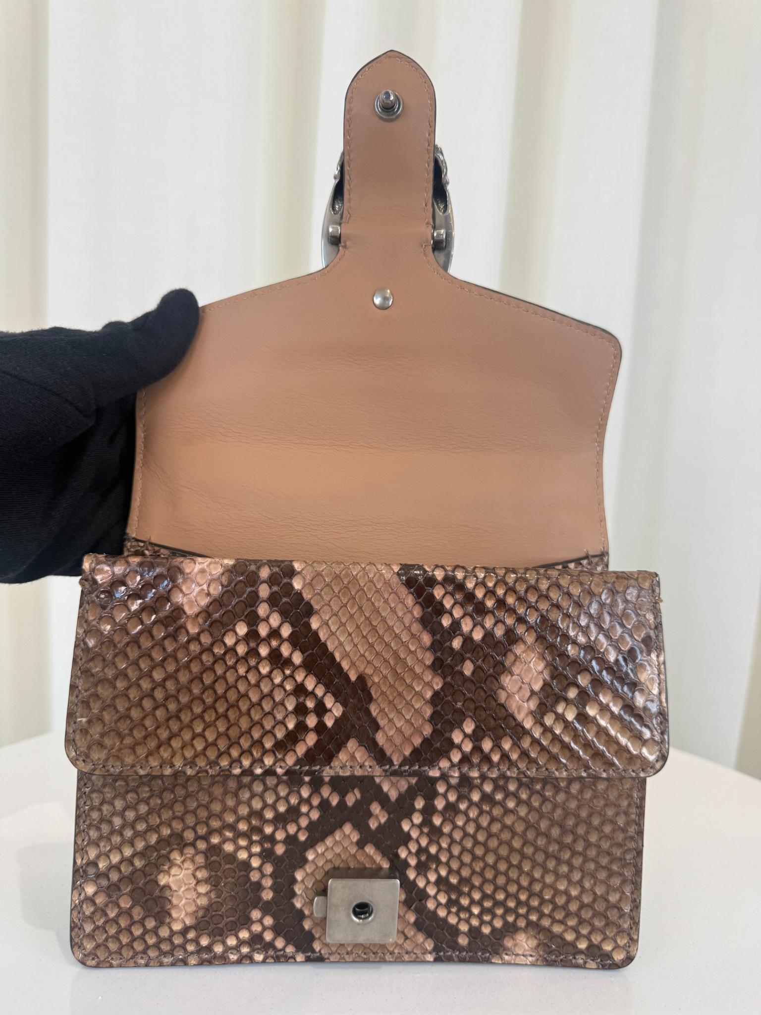 Gucci Mini Dionysus Brown Snakeskin Shoulder Bag