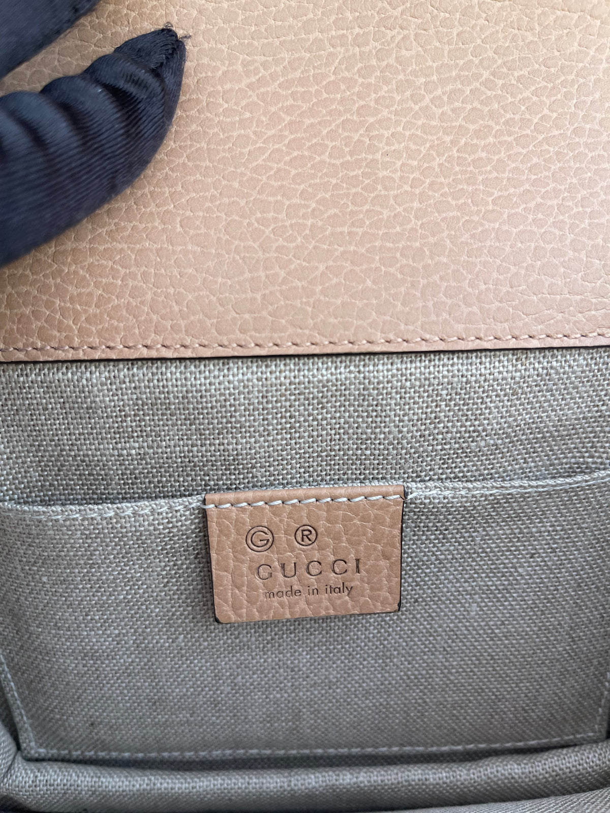 Gucci Dollar Calfskin Small Interlocking G Shoulder Bag Camelia