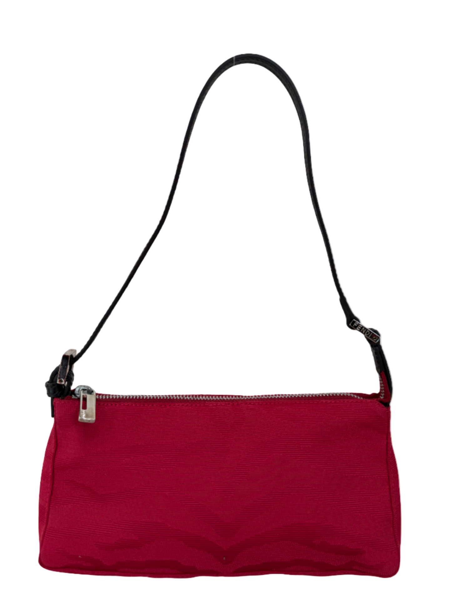 Fendi Red Printed Canvas Pochette