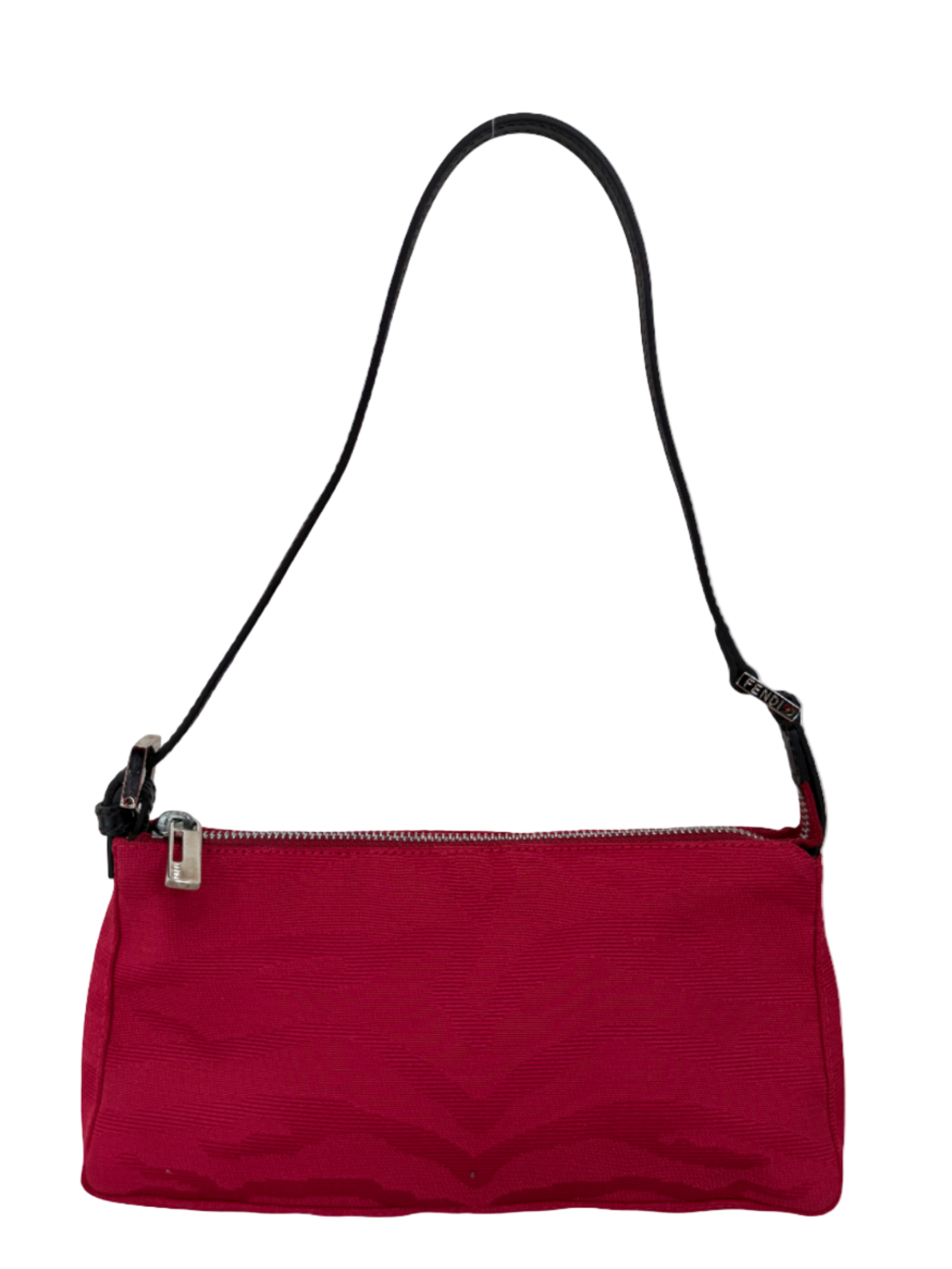 Fendi Red Printed Canvas Pochette