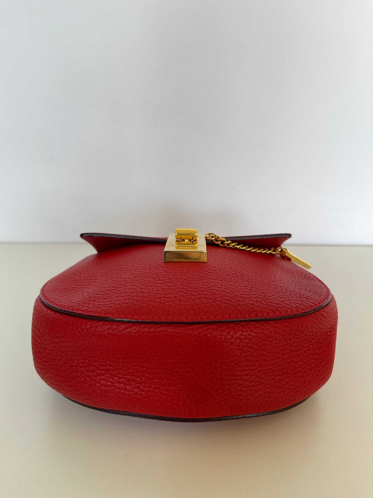 Chloe Grained Lambskin Small Drew Red Bag
