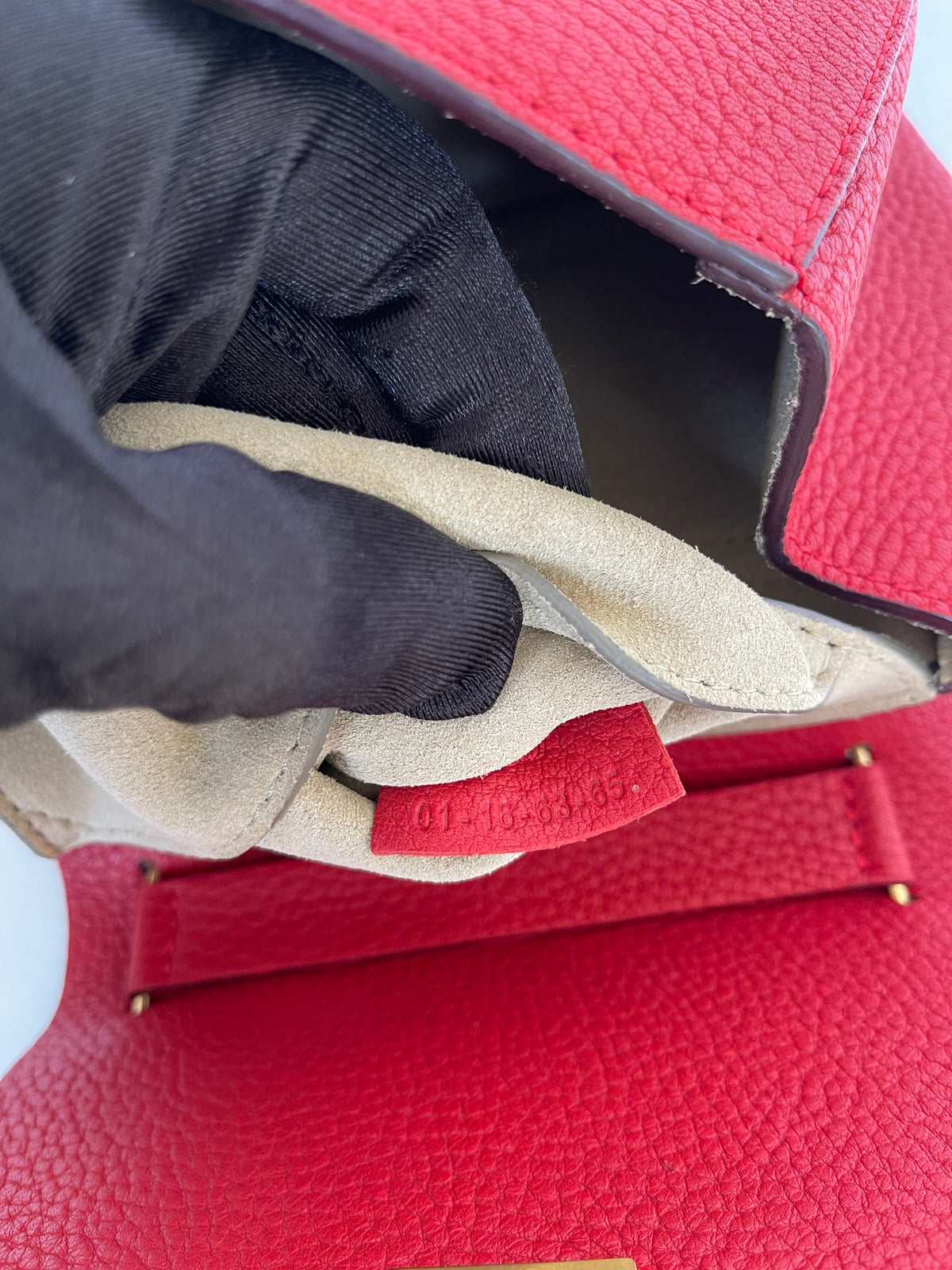 Chloe Grained Lambskin Small Drew Red Bag