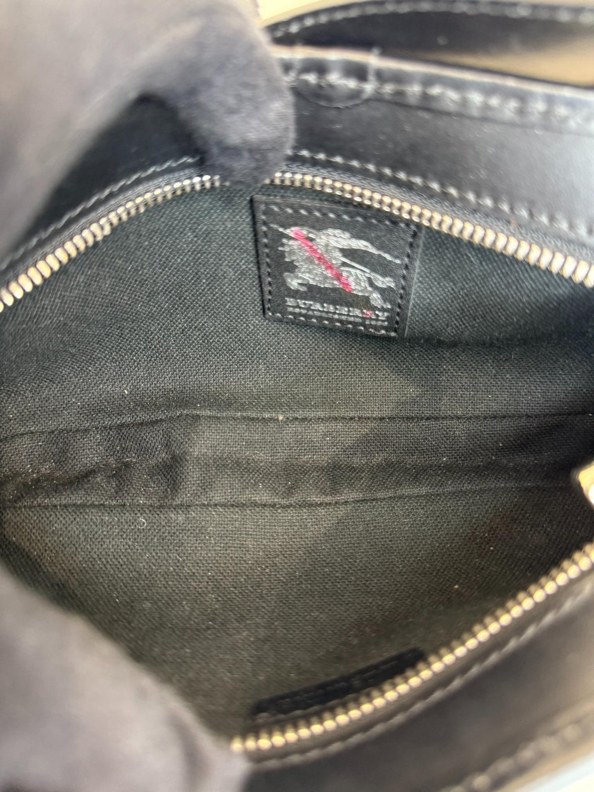 Burberry Black/Beige House Check PVC and Leather Pochette Bag