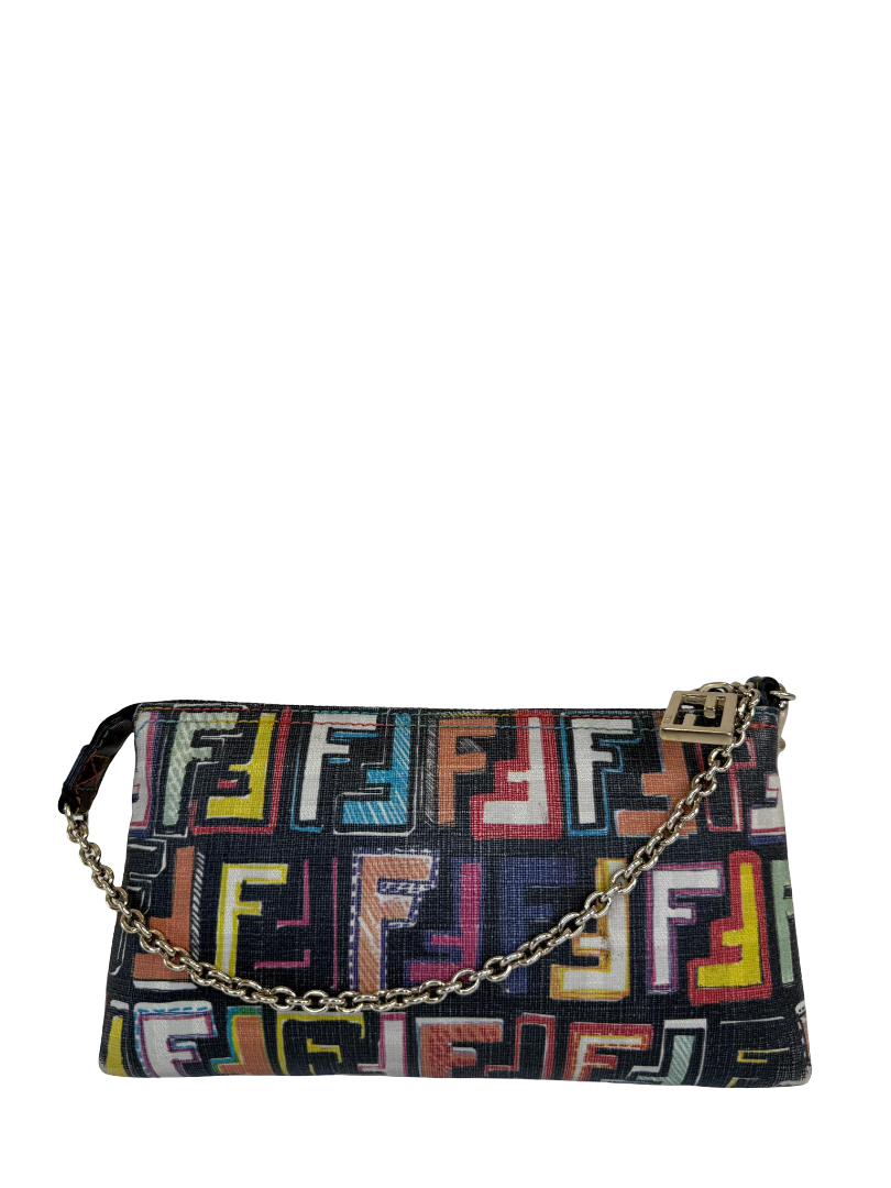 Fendi FF Zucca Multicolor Canvas Pochette