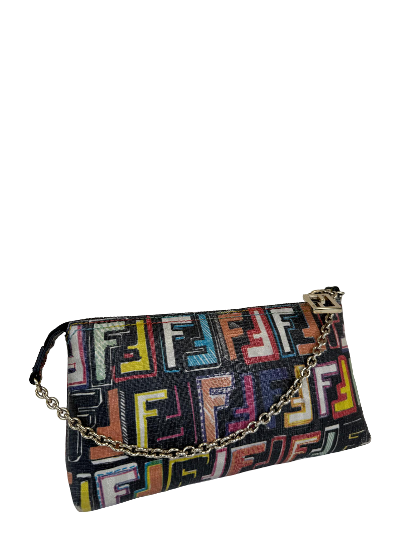 Fendi FF Zucca Multicolor Canvas Pochette
