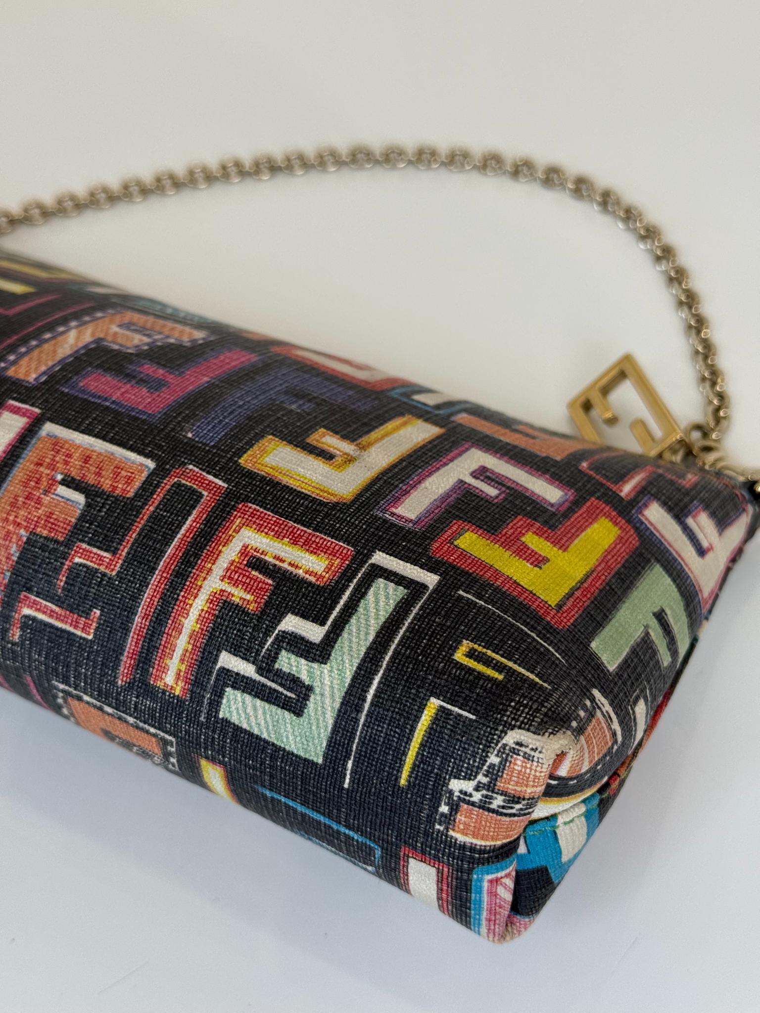 Fendi FF Zucca Multicolor Canvas Pochette