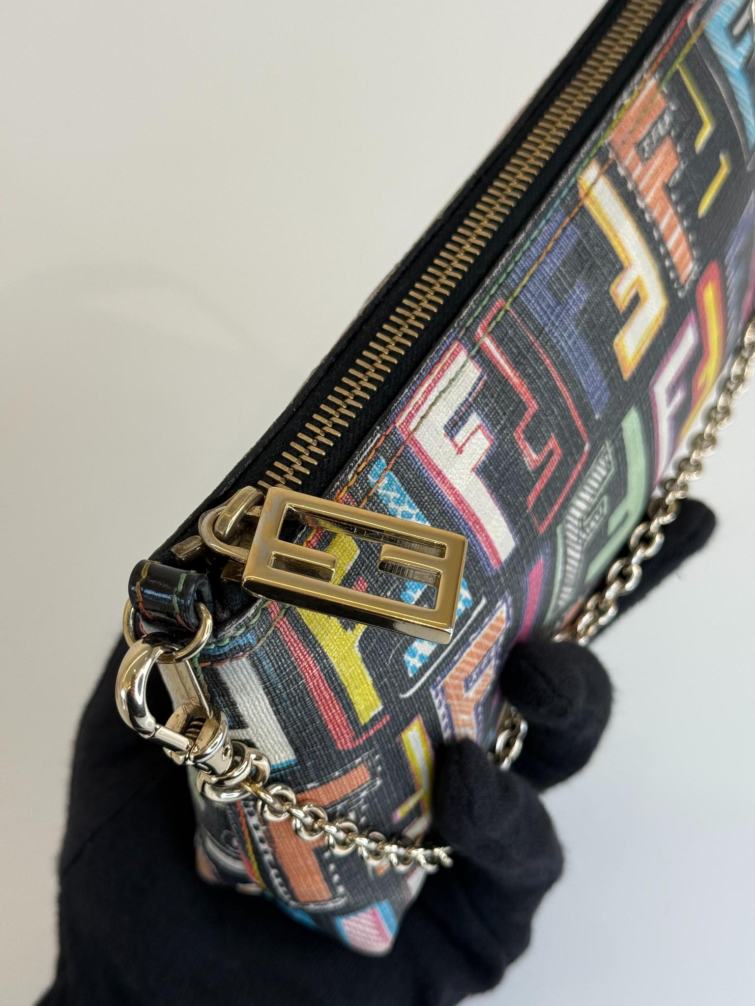 Fendi FF Zucca Multicolor Canvas Pochette