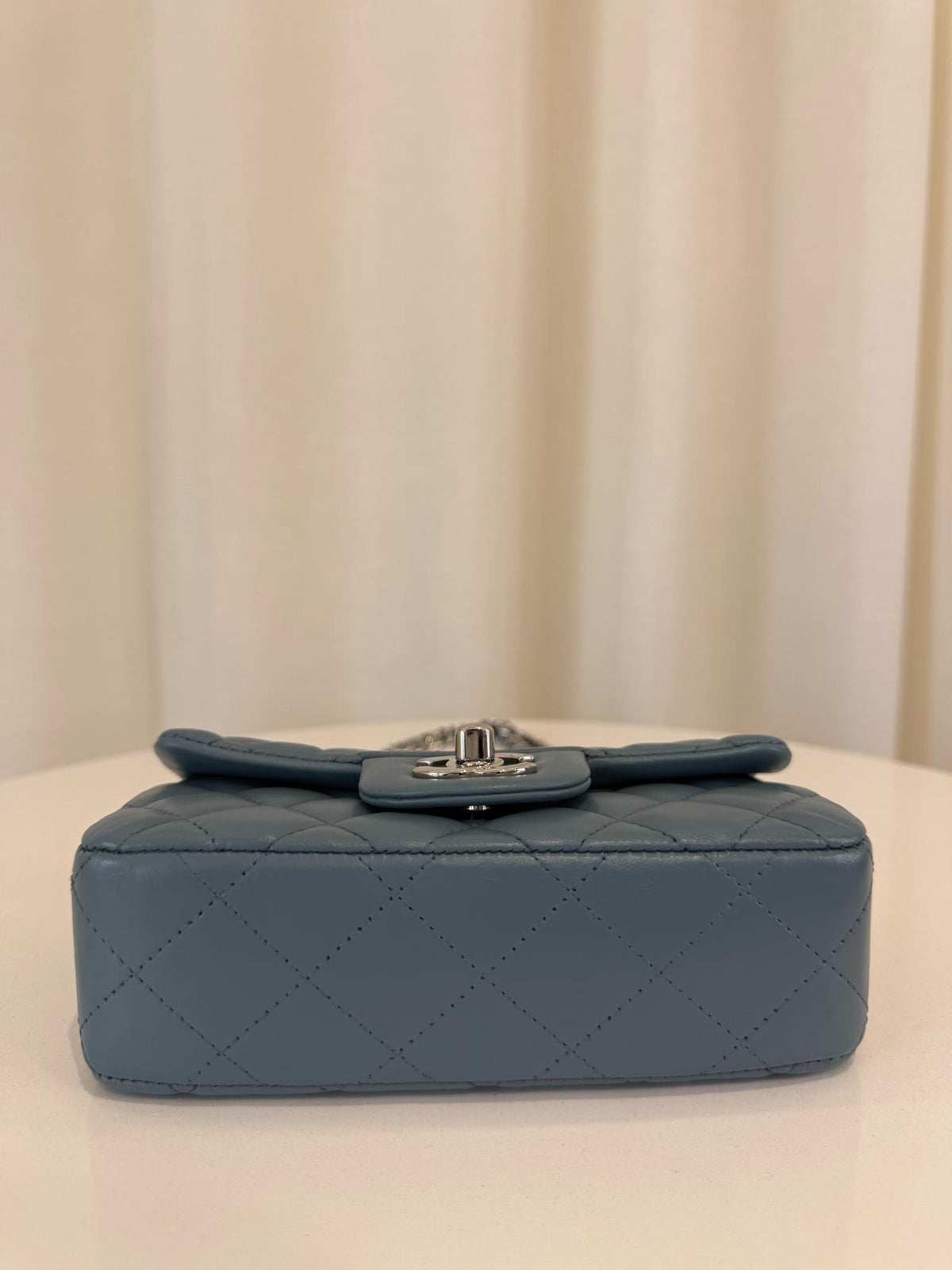 Chanel Blue Quilted Lambskin Mini Rectangular Classic Flap Bag