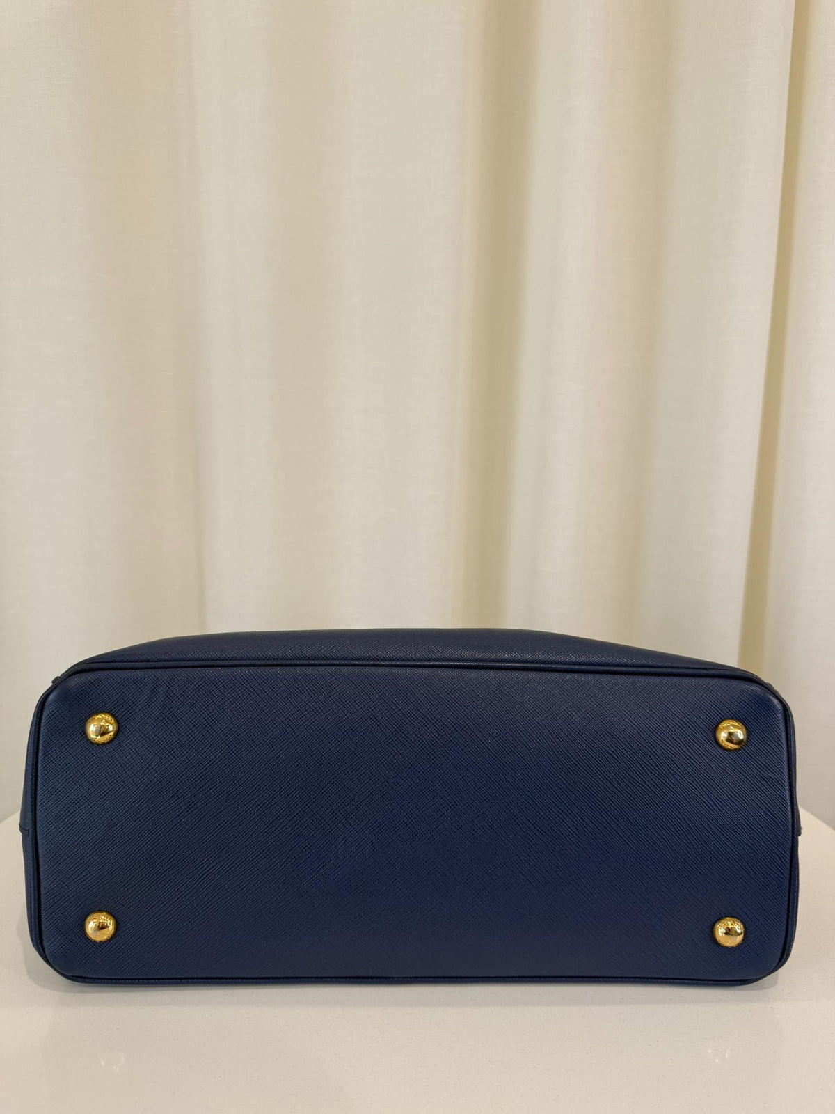 Prada Galleria Blue Saffiano Leather Medium Double Zip Tote Bag