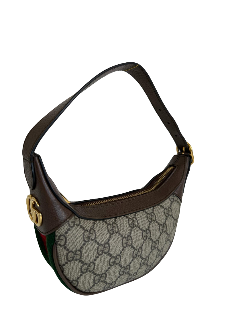 Gucci Ophidia Beige/Ebony GG Supreme Canvas Mini Shoulder Bag
