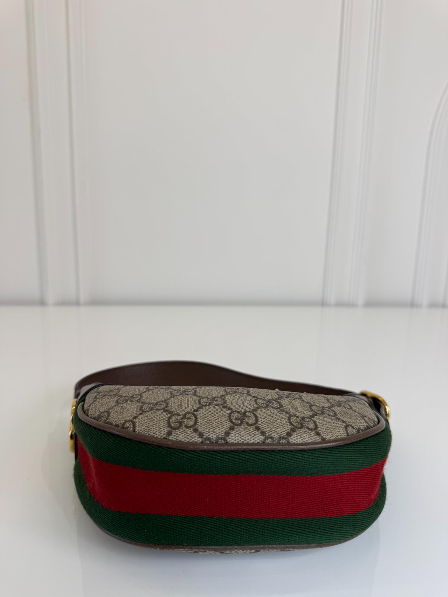 Gucci Ophidia Beige/Ebony GG Supreme Canvas Mini Shoulder Bag