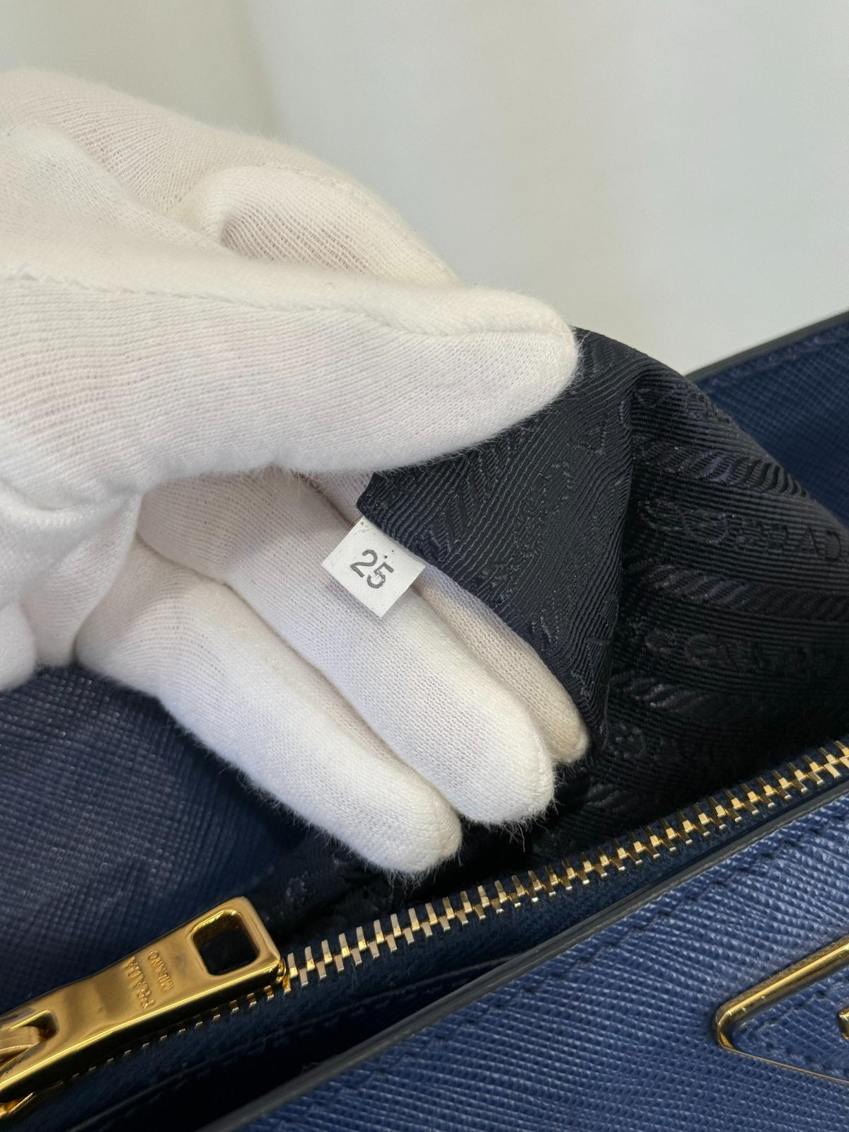 Prada Galleria Blue Saffiano Leather Medium Double Zip Tote Bag