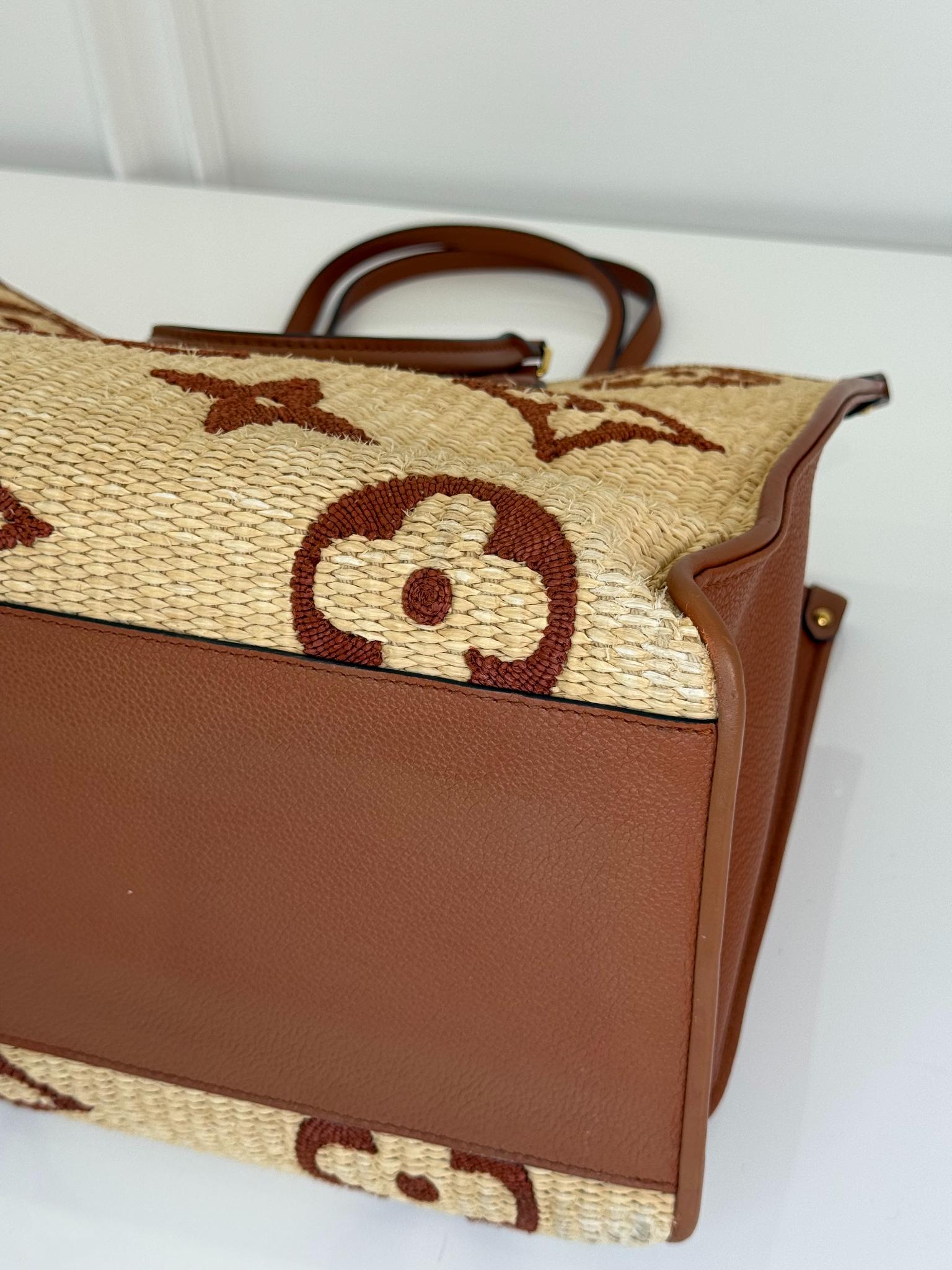 Louis Vuitton OnTheGo GM Giant Tan Monogram Raffia