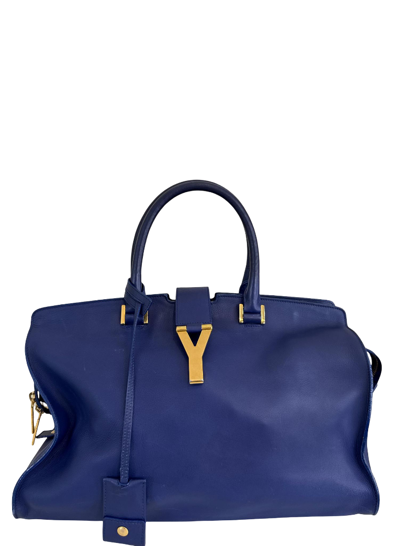 Saint Laurent Blue Smooth Calfskin Leather Cabas Classic Y Bag