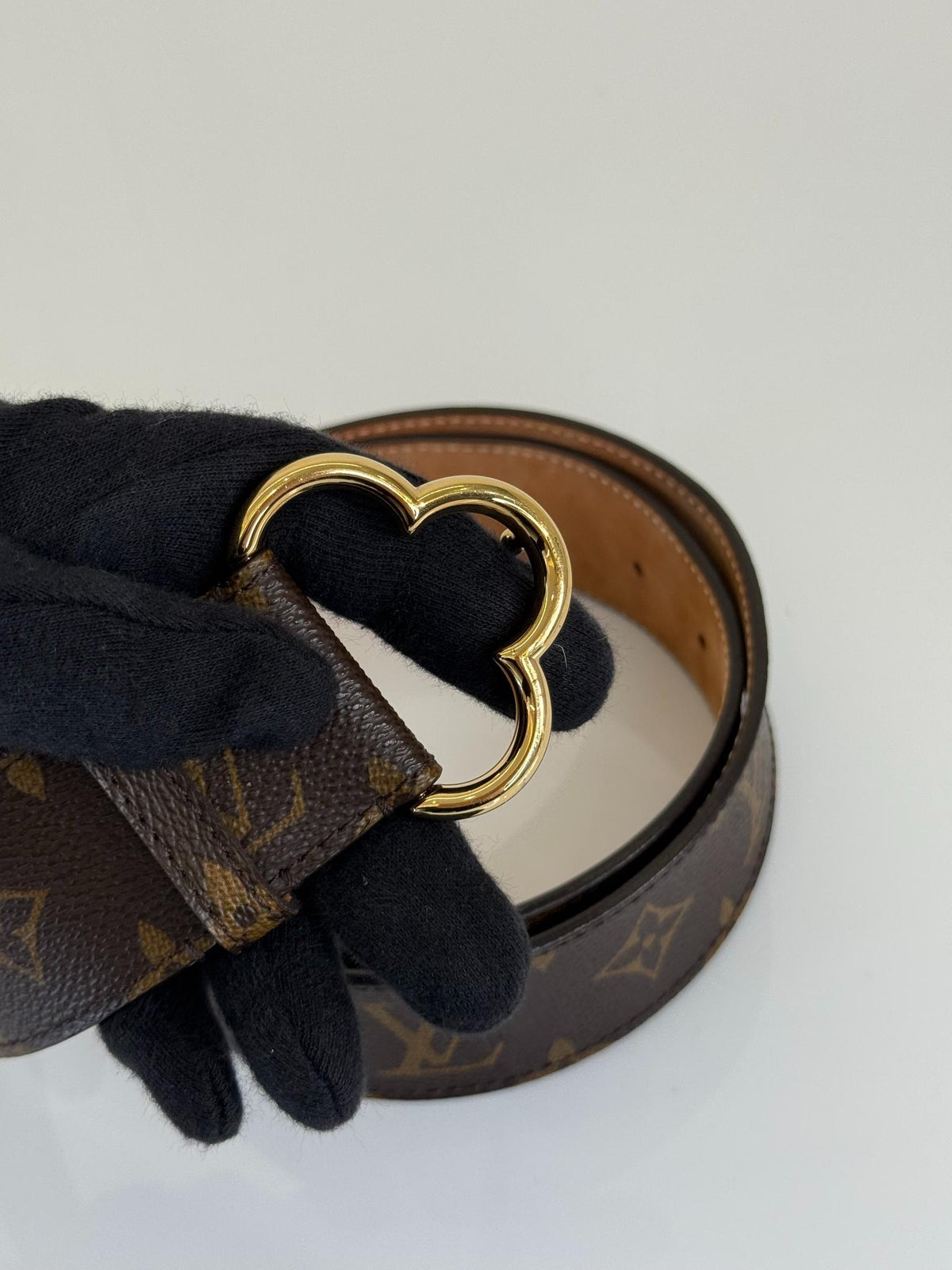 Louis Vuitton Fleur Buckle Belt Monogram Canvas