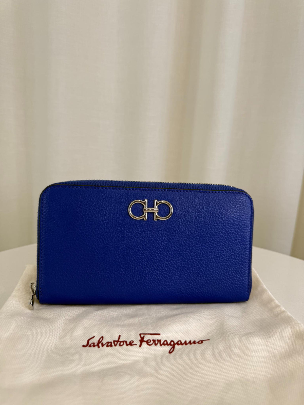 Salvatore Ferragamo Gancini Zip Around Leather Wallet