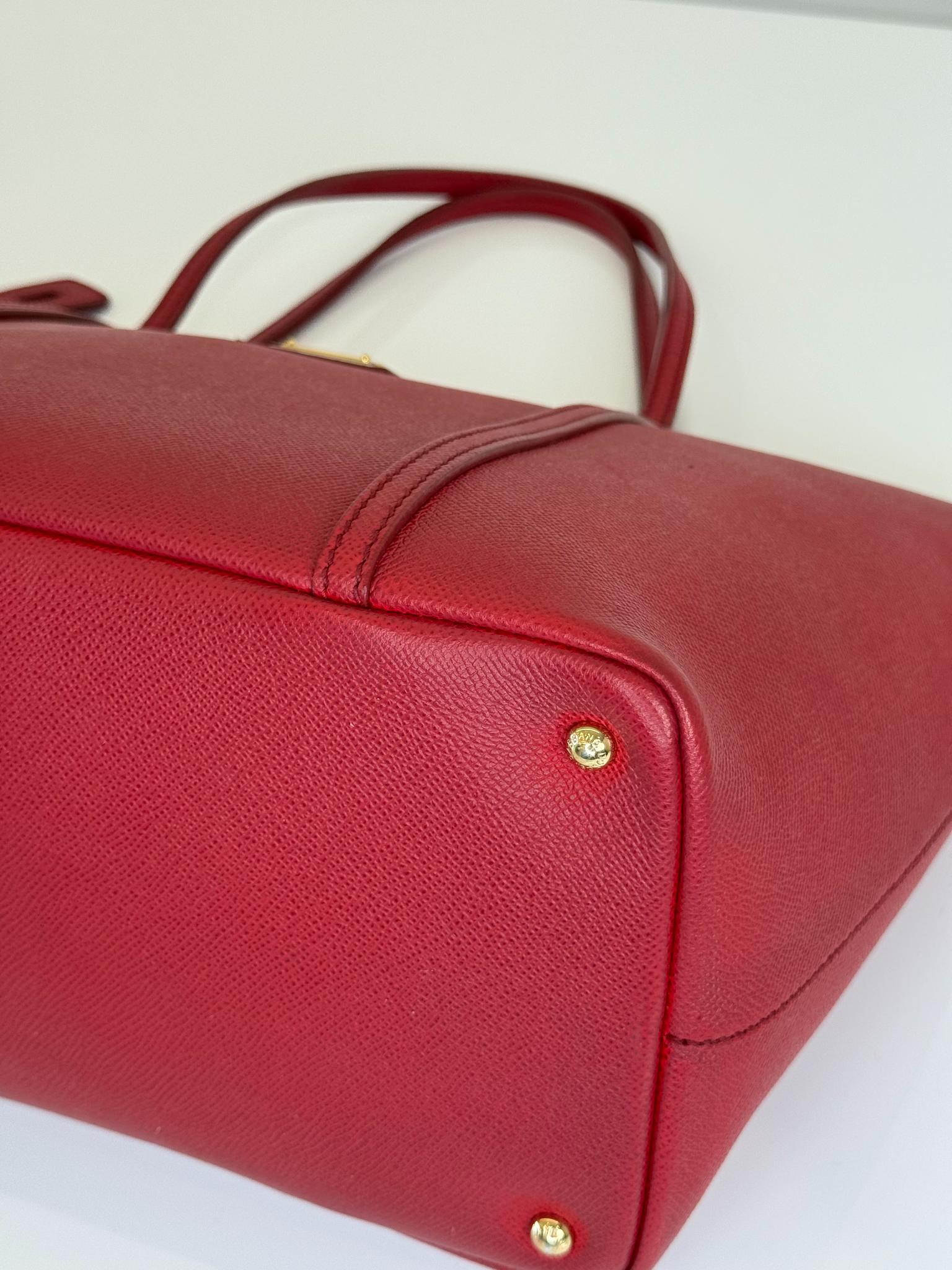 Dolce Gabbana Escape Red Dauphine Leather Tote Bag