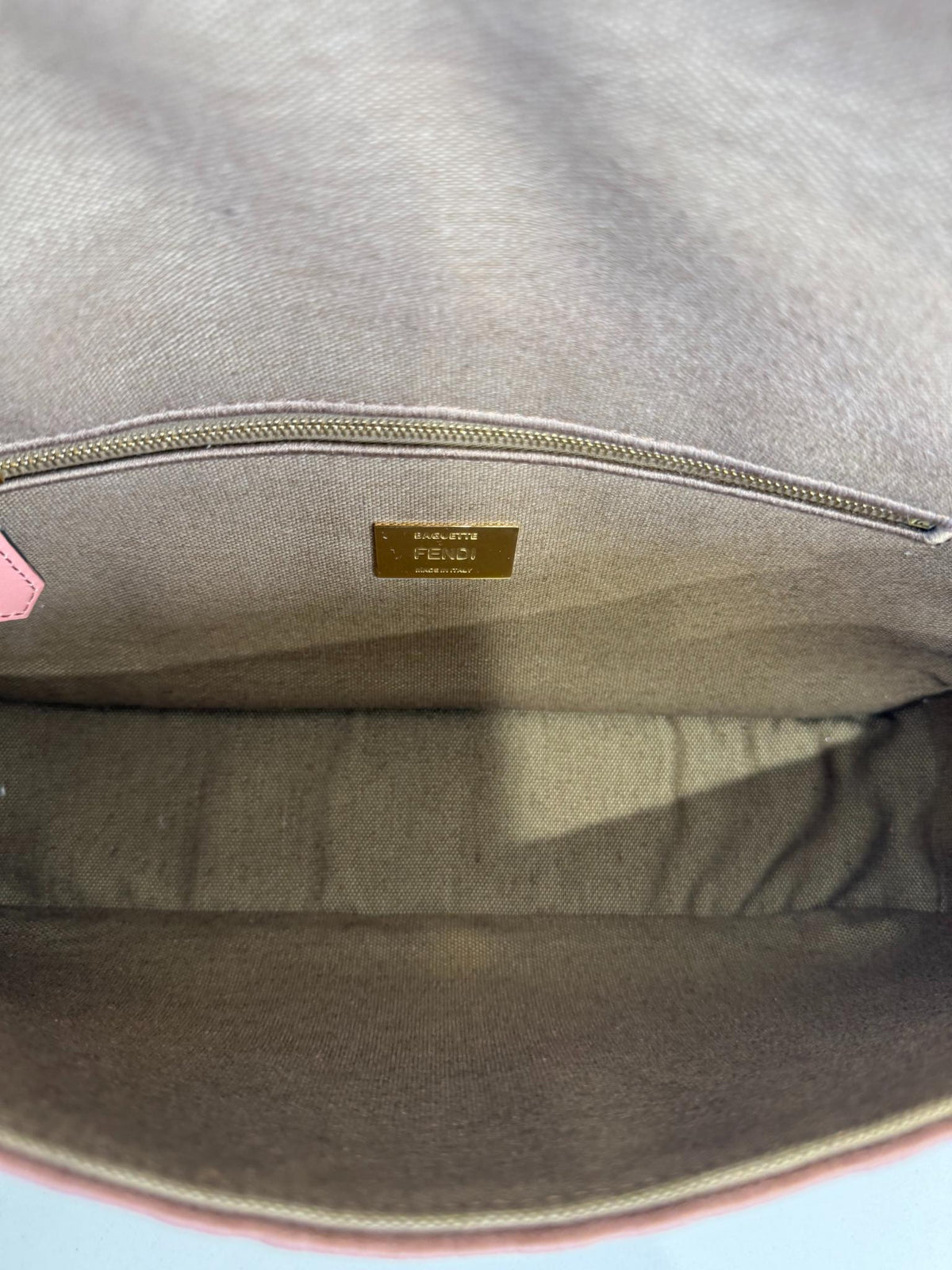Fendi Velvet Jacquard Crystal FF Baguette Macaron