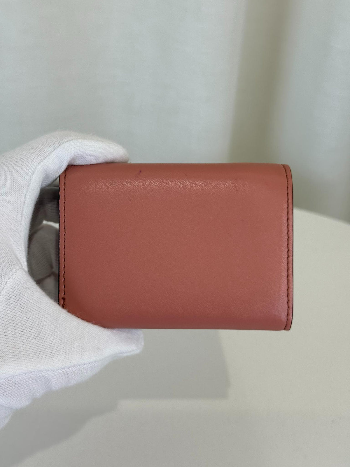 Fendi F Is Fendi Pink Leather Python Flap Wallet