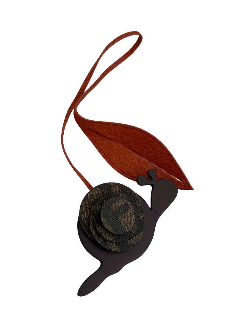Fendi Leather Zucca FF Snail Bag Charm