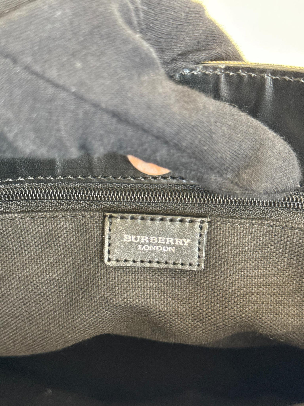 Burberry Beige House Check Canvas Leather Tote