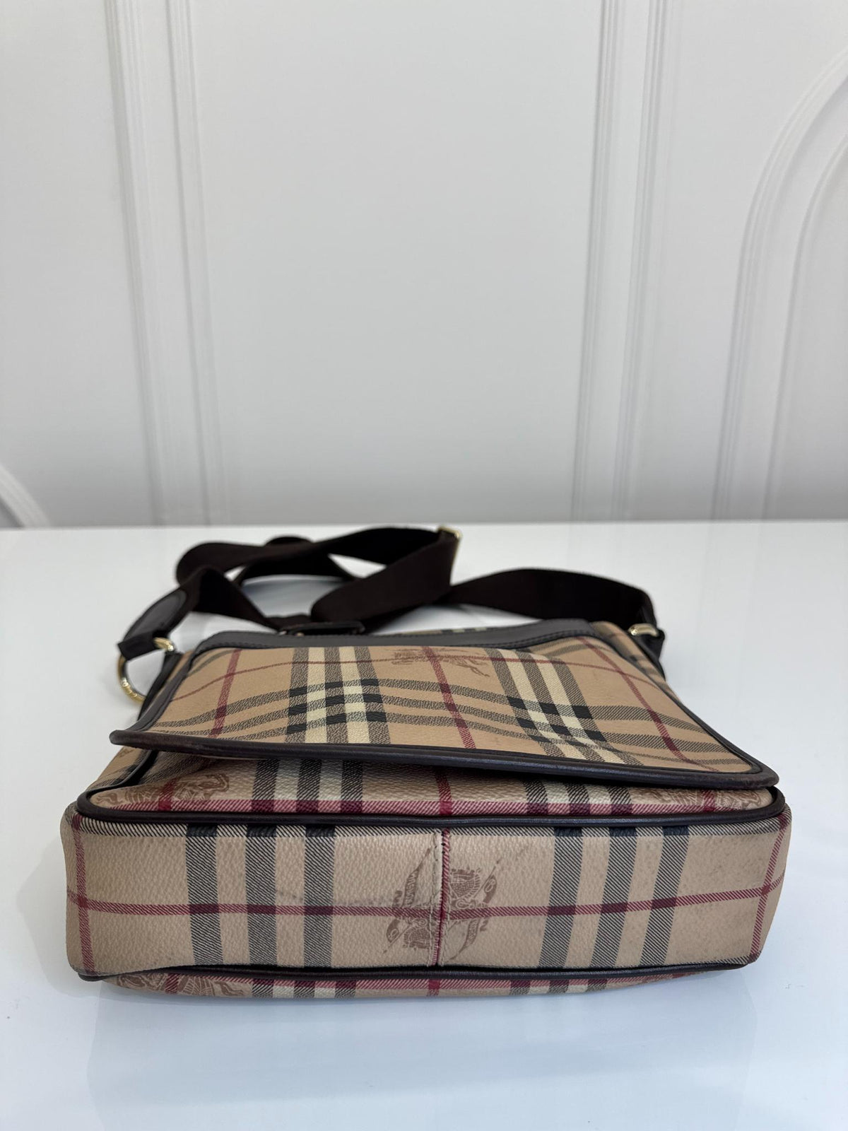 Burberry Haymarket Check Coated Canvas Crossbody Bag