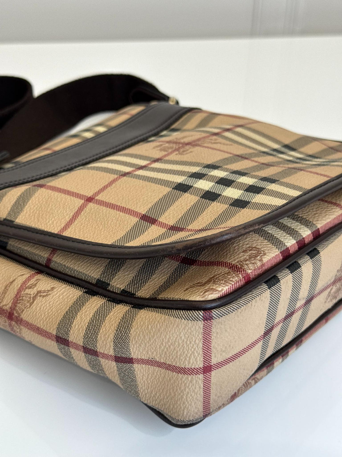 Burberry Haymarket Check Coated Canvas Crossbody Bag