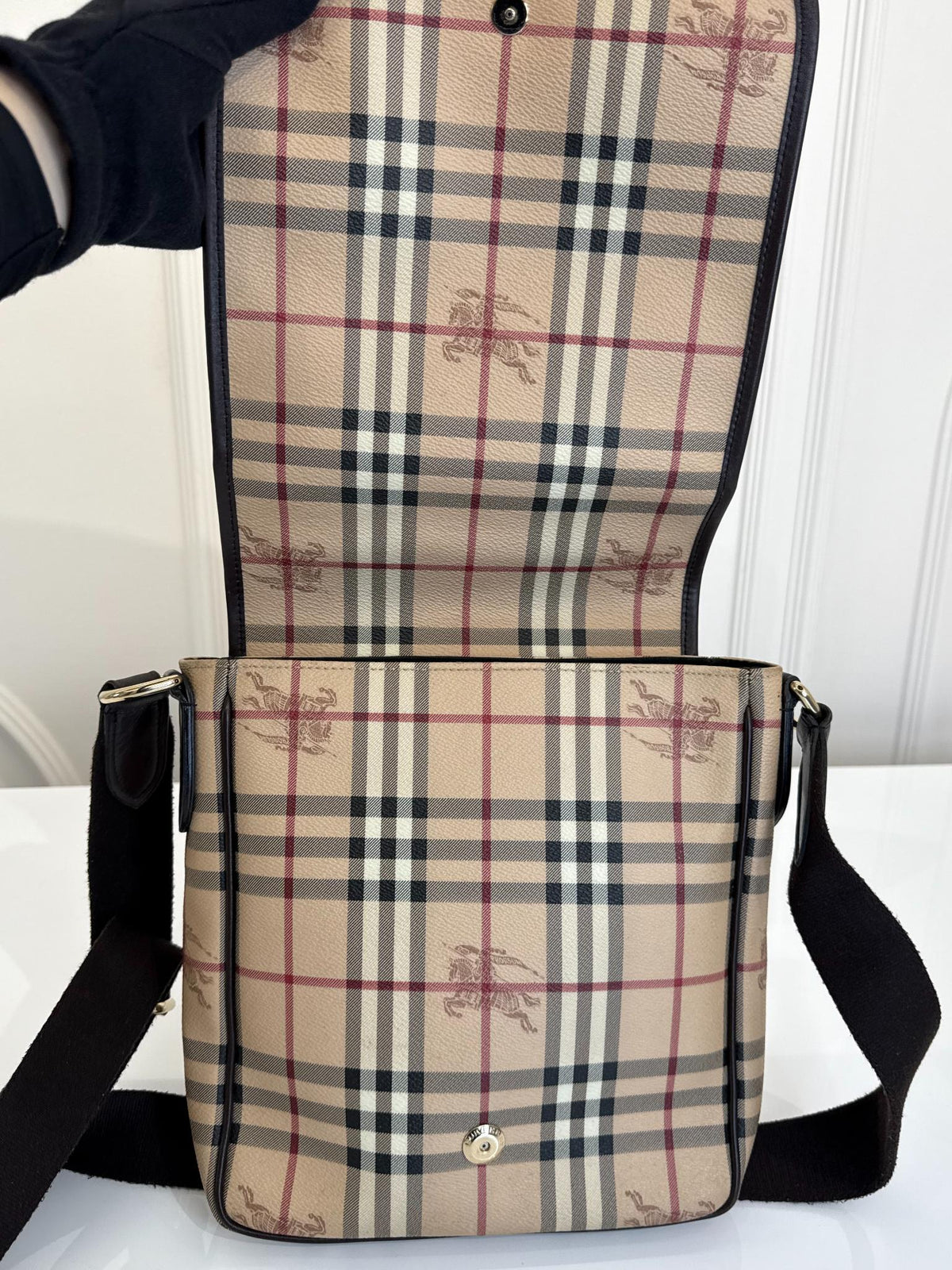 Burberry Haymarket Check Coated Canvas Crossbody Bag