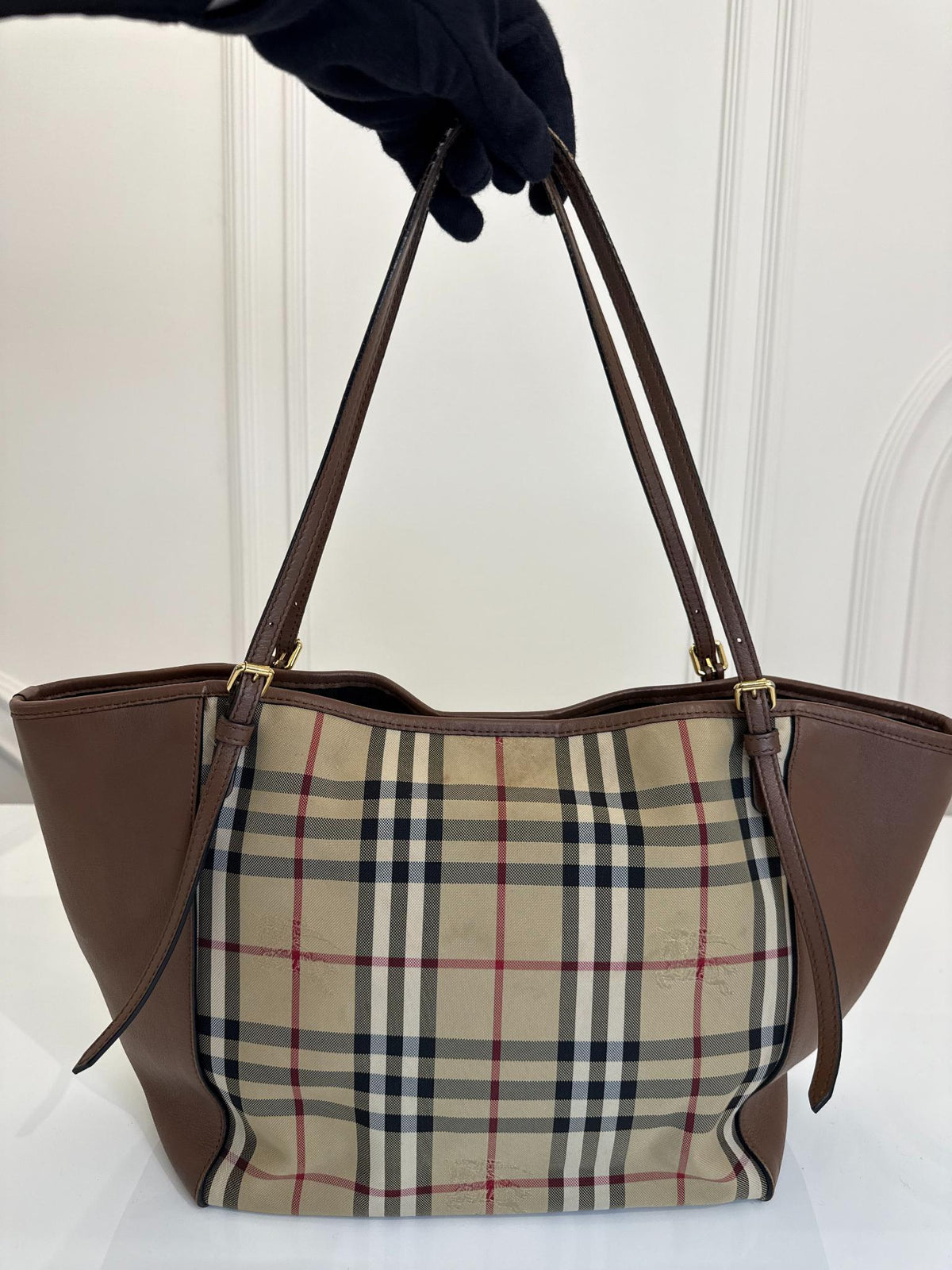 Burberry Horseferry Check Small Canterbury Tote Honey