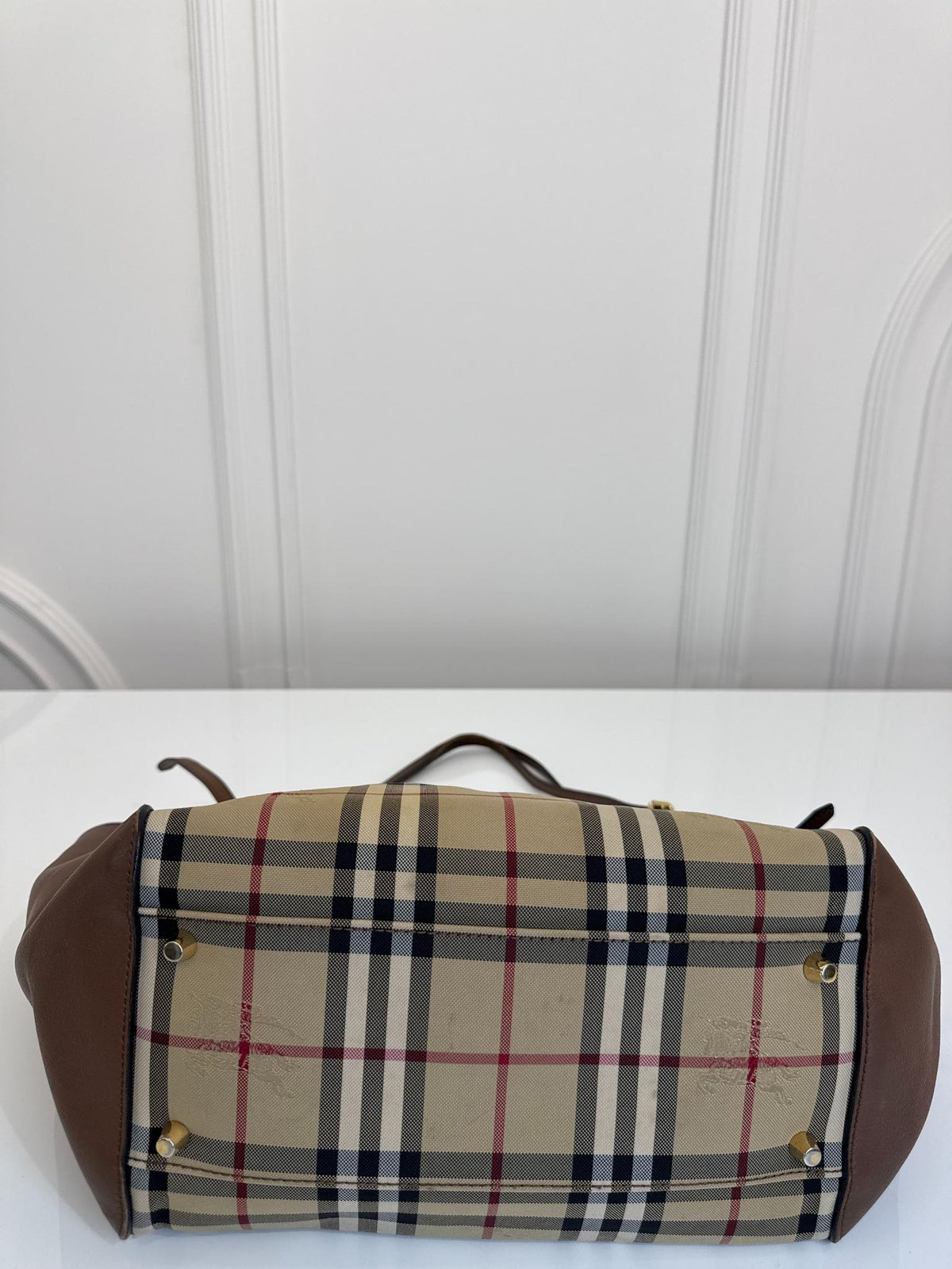 Burberry Horseferry Check Small Canterbury Tote Honey