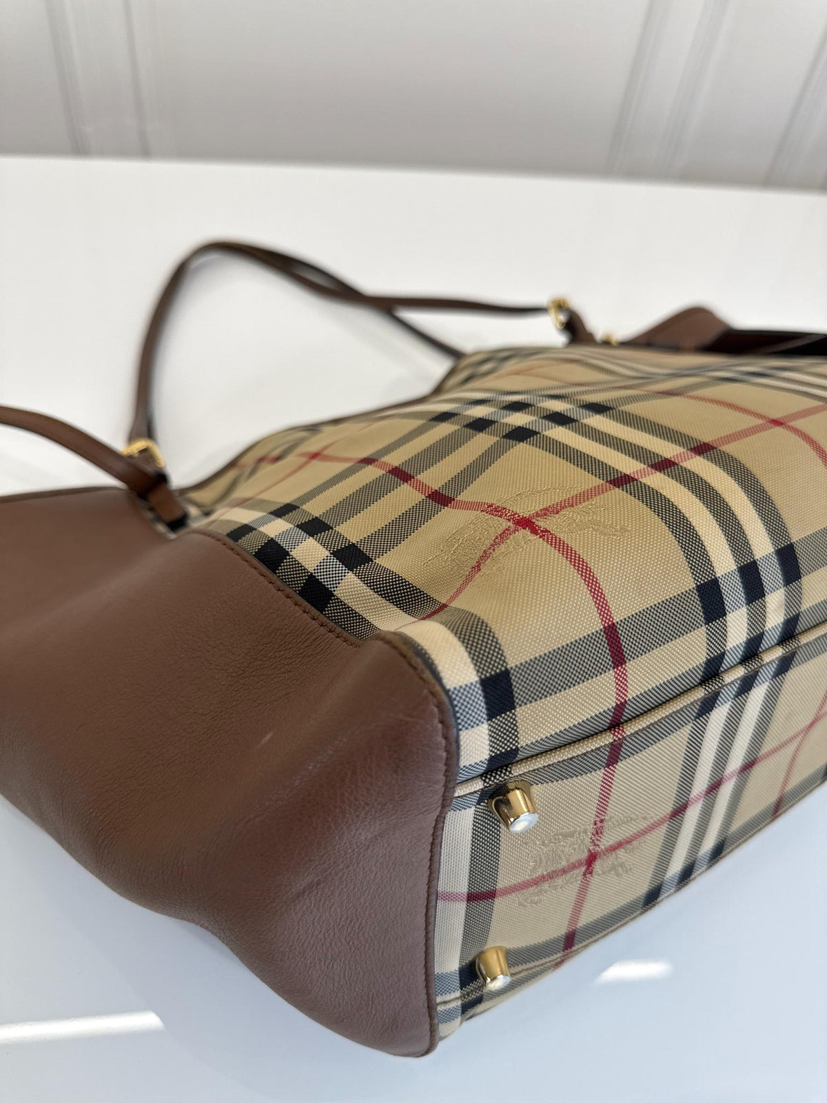 Burberry Horseferry Check Small Canterbury Tote Honey