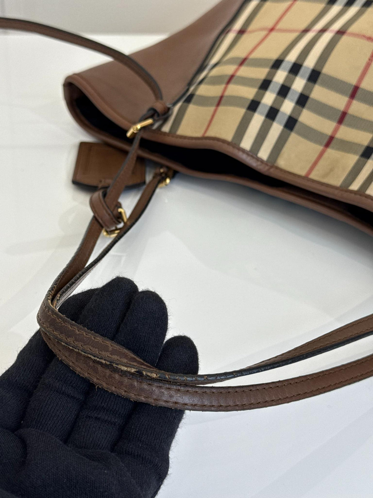 Burberry Horseferry Check Small Canterbury Tote Honey