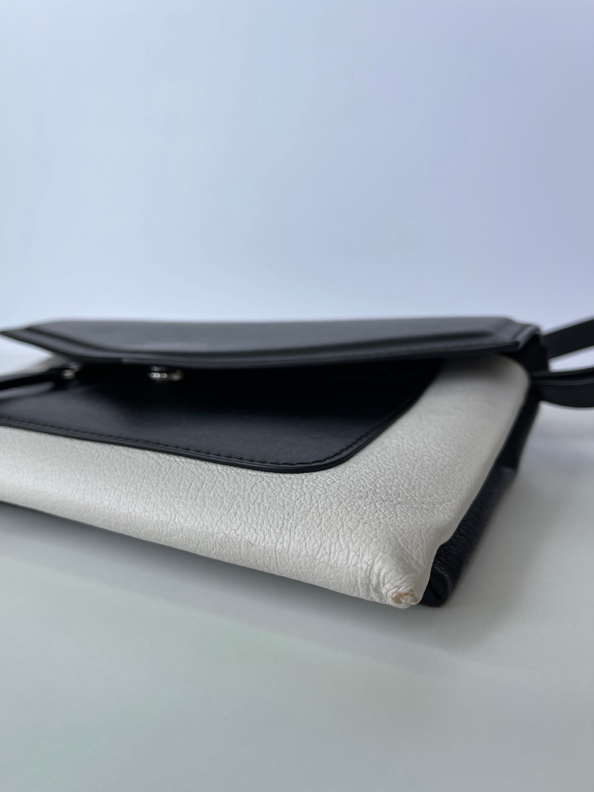 Givenchy Duetto Calfskin Leather Crossbody Bag Black and White