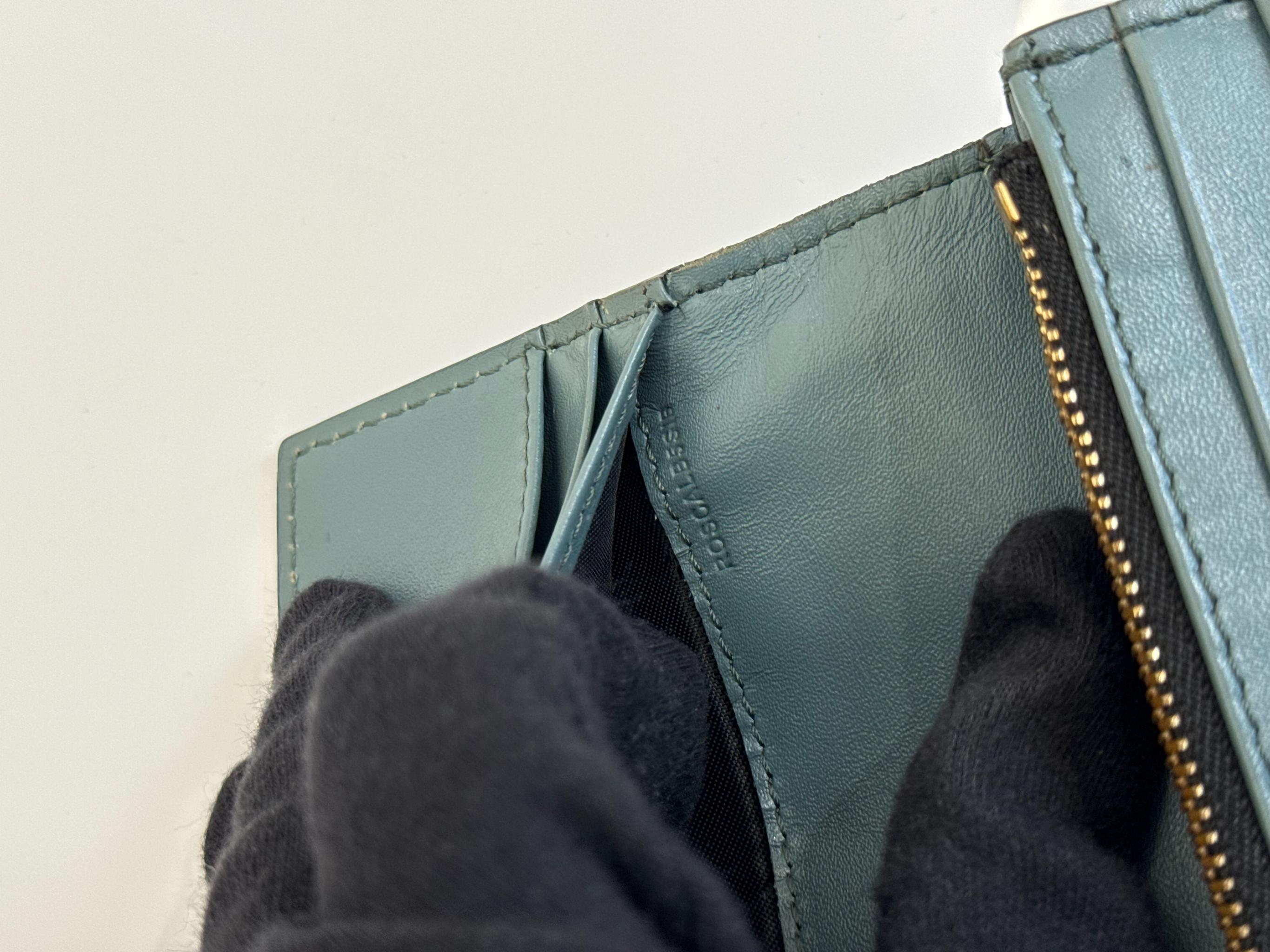 Burberry Grainy Calfskin Aqua Green Porter Continental Wallet