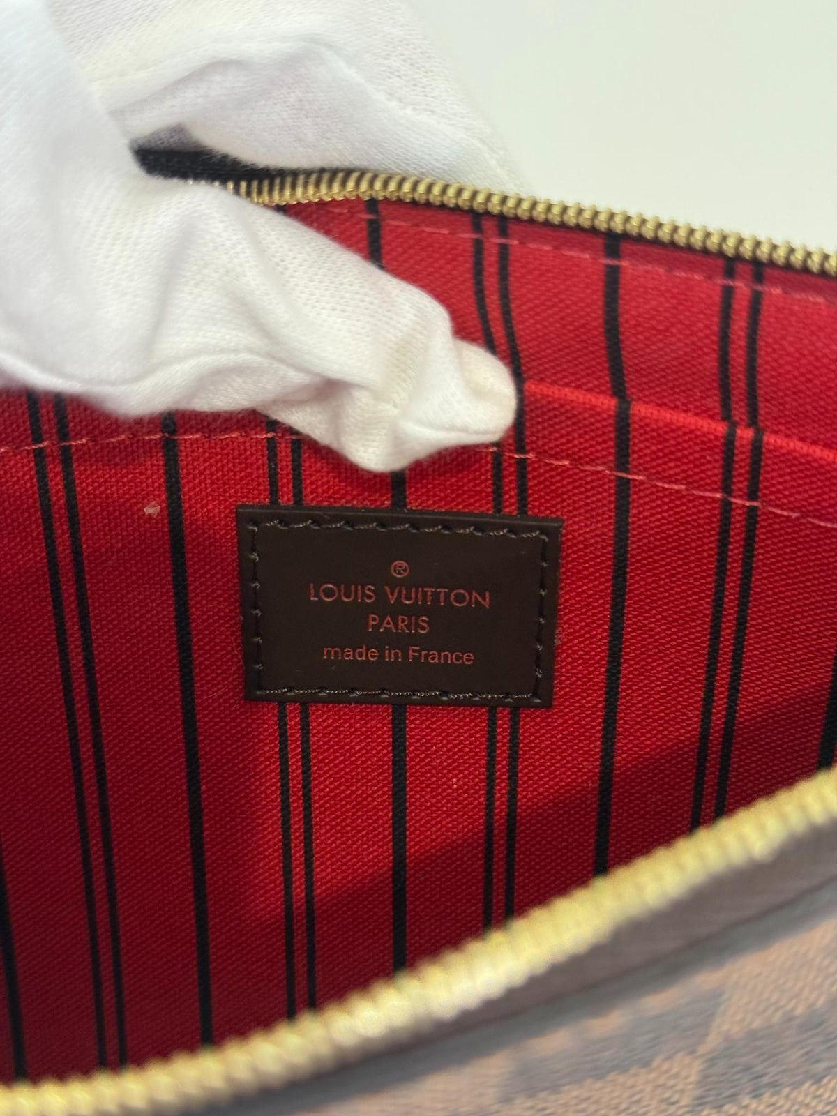 Louis Vuitton Neverfull Pochette Damier Ebene Canvas