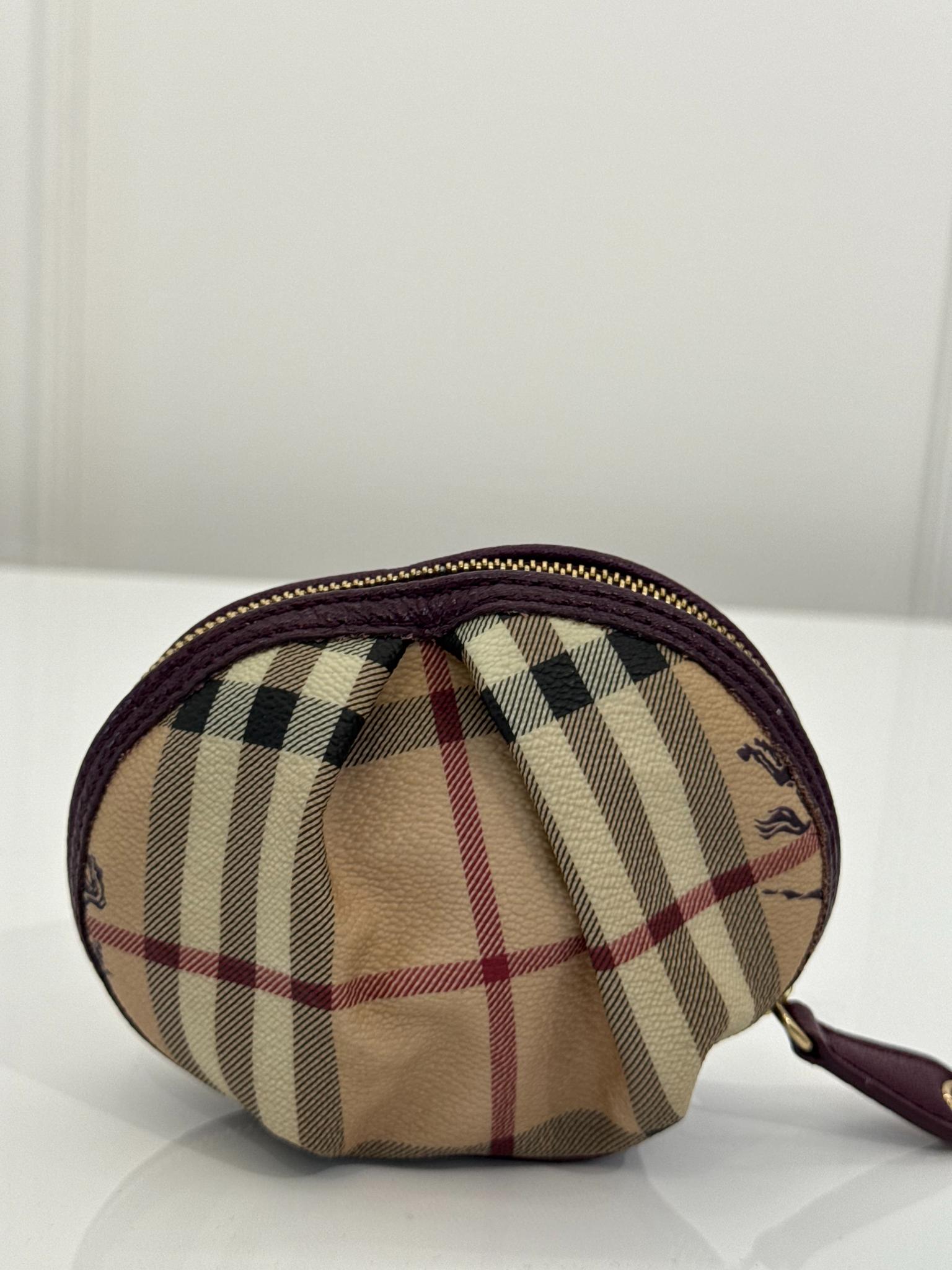 Burberry Beige/Purple Haymarket Check Coin Purse