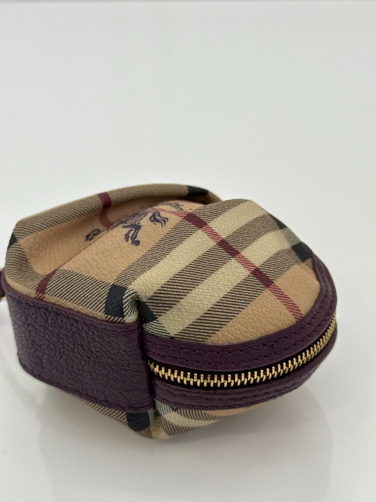 Burberry Beige/Purple Haymarket Check Coin Purse