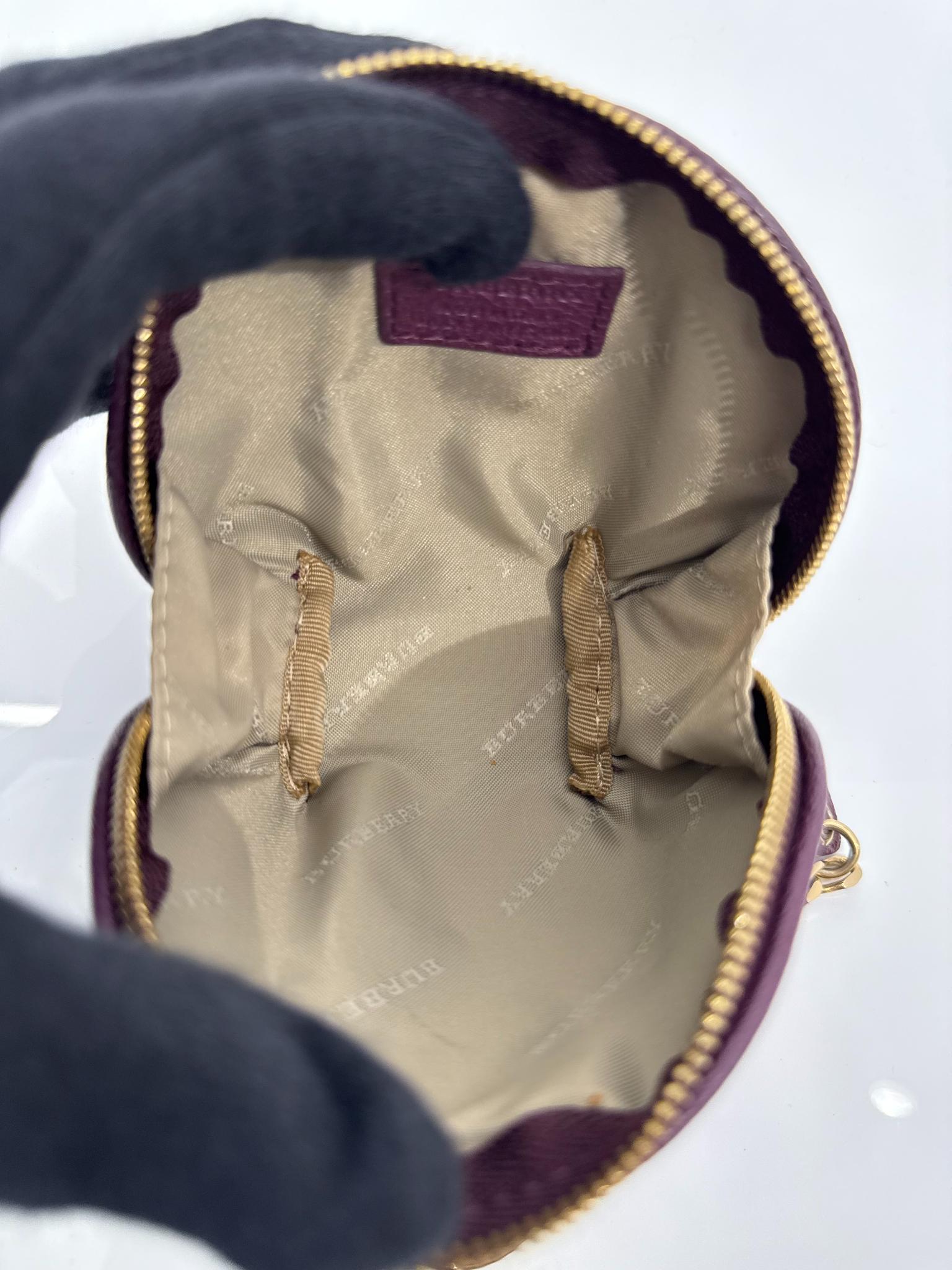 Burberry Beige/Purple Haymarket Check Coin Purse