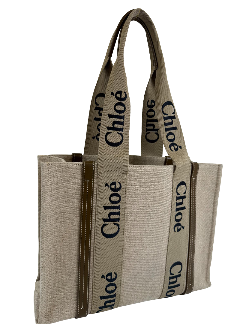 Chloé Woody Medium Canvas Tote Bag