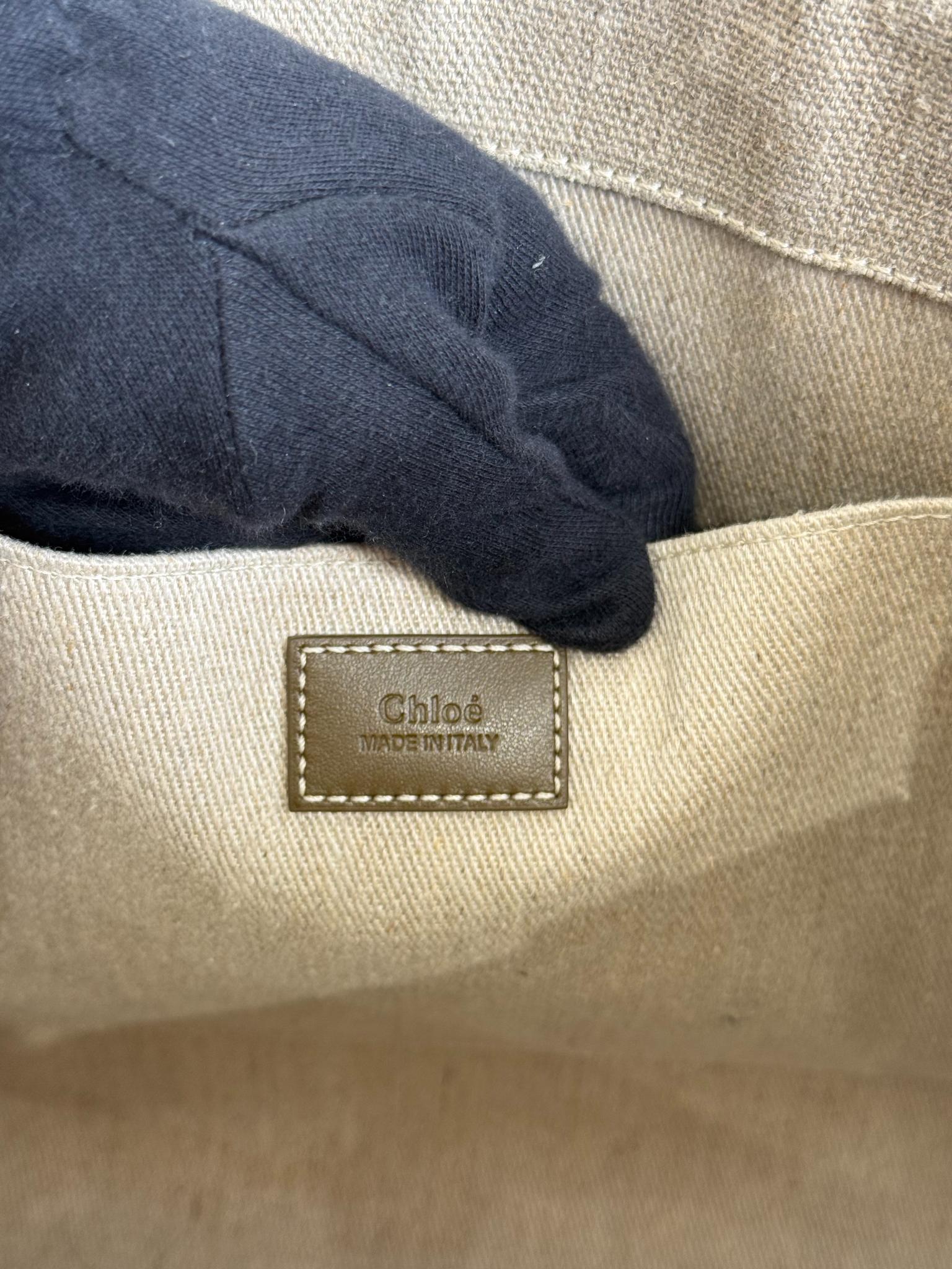 Chloé Woody Medium Canvas Tote Bag