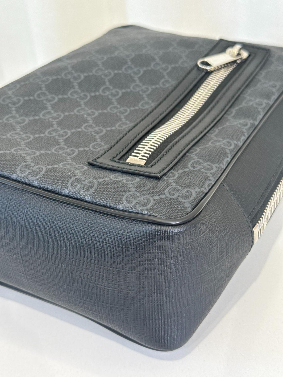 Gucci Black/Grey GG Supreme Monogram Web Sling Crossbody Bag